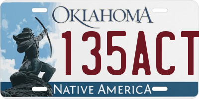 OK license plate 135ACT