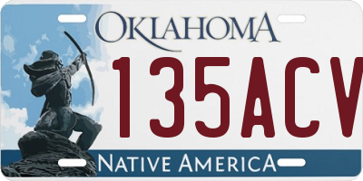 OK license plate 135ACV