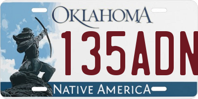 OK license plate 135ADN