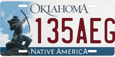 OK license plate 135AEG