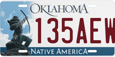 OK license plate 135AEW