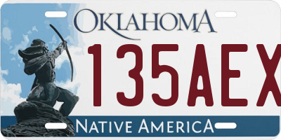 OK license plate 135AEX