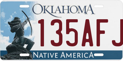 OK license plate 135AFJ