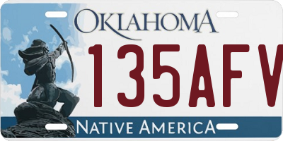 OK license plate 135AFV