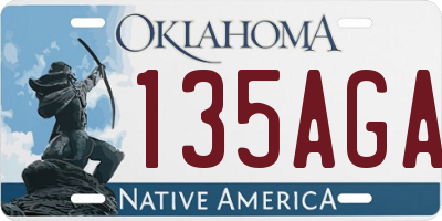 OK license plate 135AGA
