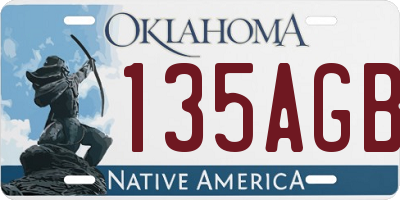 OK license plate 135AGB