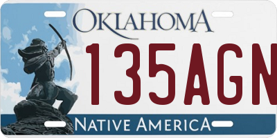 OK license plate 135AGN