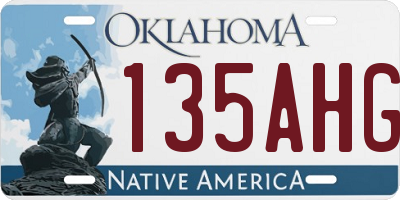 OK license plate 135AHG