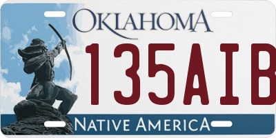 OK license plate 135AIB