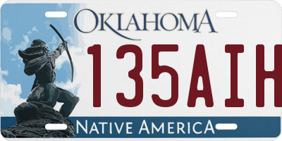 OK license plate 135AIH
