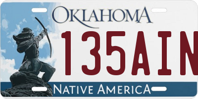 OK license plate 135AIN