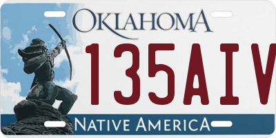 OK license plate 135AIV