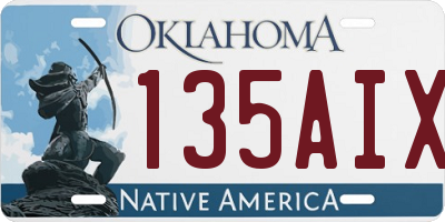 OK license plate 135AIX