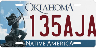OK license plate 135AJA