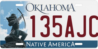 OK license plate 135AJC