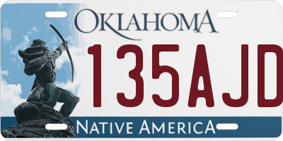 OK license plate 135AJD