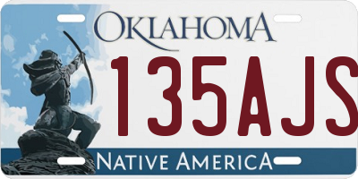 OK license plate 135AJS