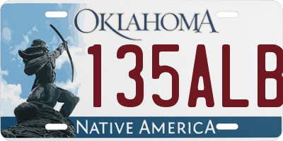 OK license plate 135ALB