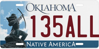 OK license plate 135ALL