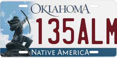 OK license plate 135ALM