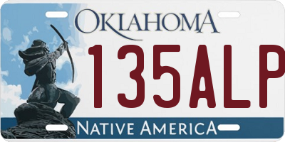 OK license plate 135ALP