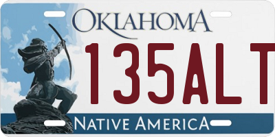 OK license plate 135ALT