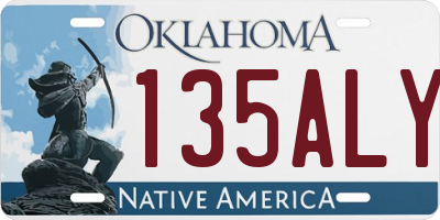 OK license plate 135ALY
