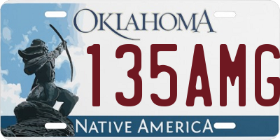 OK license plate 135AMG