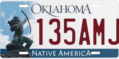 OK license plate 135AMJ