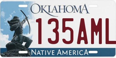 OK license plate 135AML
