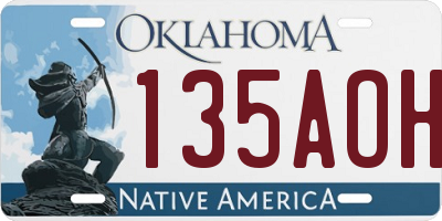 OK license plate 135AOH