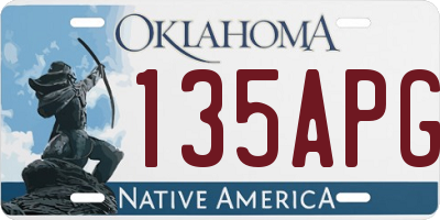 OK license plate 135APG