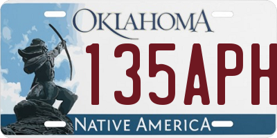 OK license plate 135APH