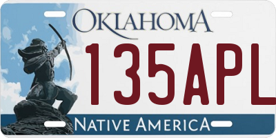 OK license plate 135APL