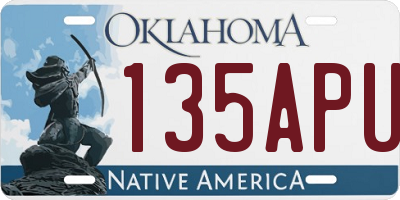 OK license plate 135APU