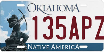 OK license plate 135APZ