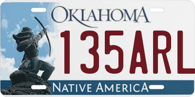 OK license plate 135ARL
