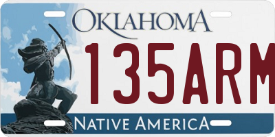 OK license plate 135ARM