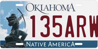 OK license plate 135ARW