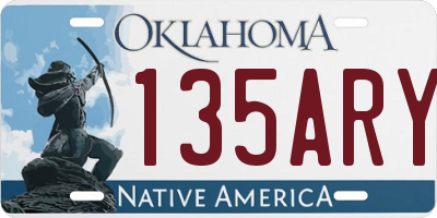 OK license plate 135ARY