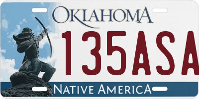 OK license plate 135ASA