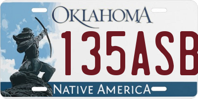 OK license plate 135ASB