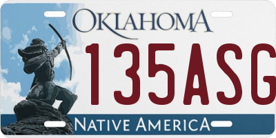 OK license plate 135ASG