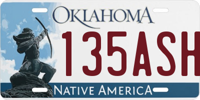 OK license plate 135ASH