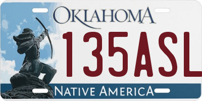 OK license plate 135ASL