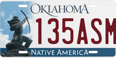 OK license plate 135ASM