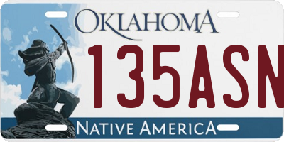 OK license plate 135ASN