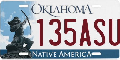 OK license plate 135ASU
