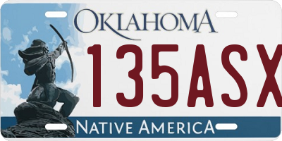 OK license plate 135ASX