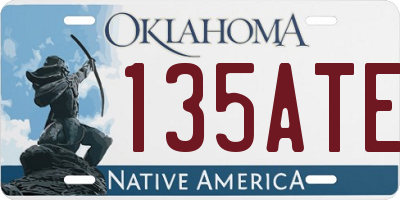 OK license plate 135ATE